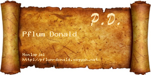 Pflum Donald névjegykártya